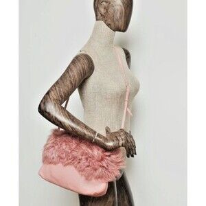 EUC Rare Burberry Prorsum Medium Pink Shearling Shoulder Bag Authenticated